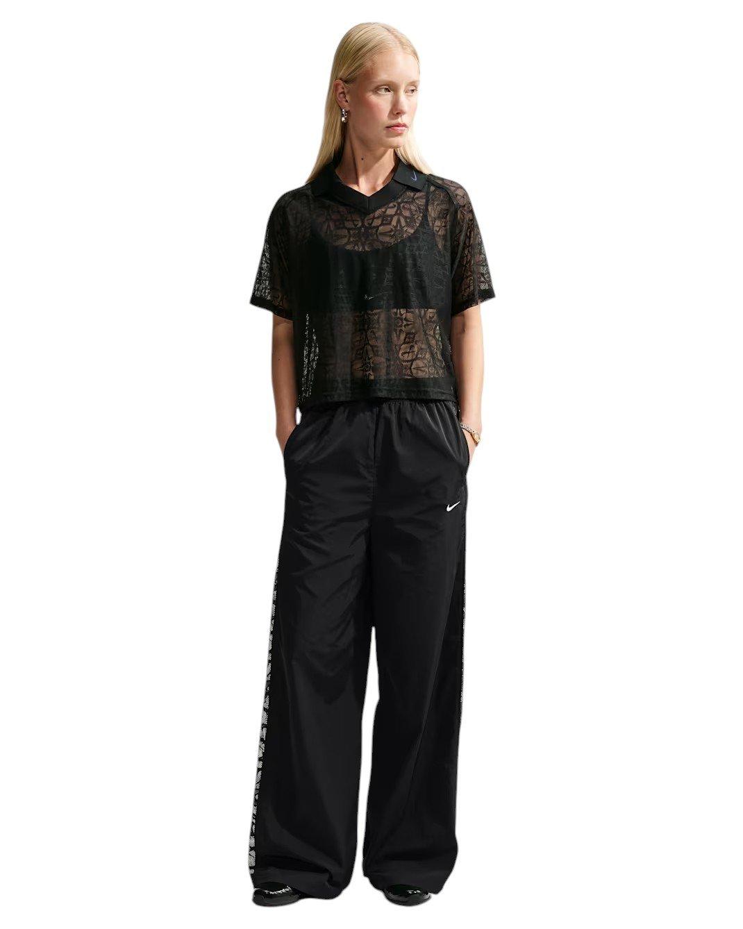 Nike Women's Sportswear Loose Mid-Rise Lace Track Pants - Black - BLACK